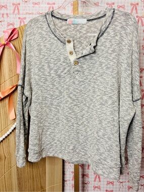 Free People Beach Women's Gray Endless Summer Sleep To Dream Shirt Casual Comfy
